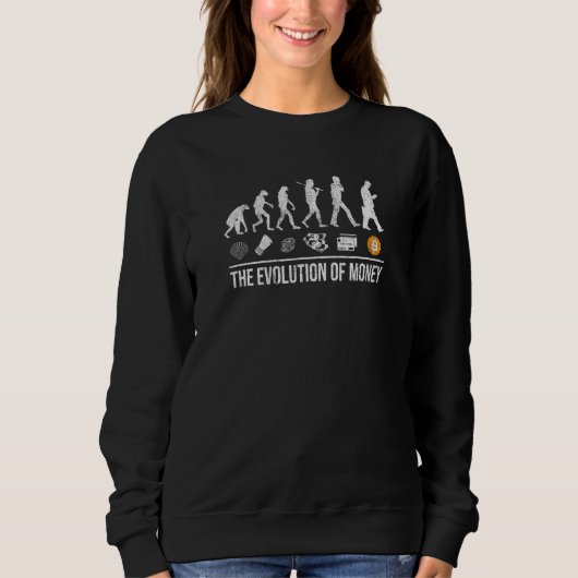 Evolution von Geld Bitcoin Elon Btc Musk Krypt Med Sweatshirt (Vorderseite)