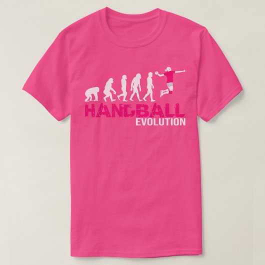 Evolution von Handball-Frauen-Geschenkmädchen rosa T-Shirt (Design vorne)