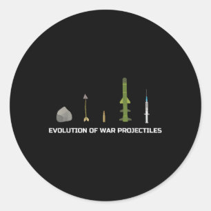 Evolution von Kriegsprojekten Anti-Impfprogramm Runder Aufkleber