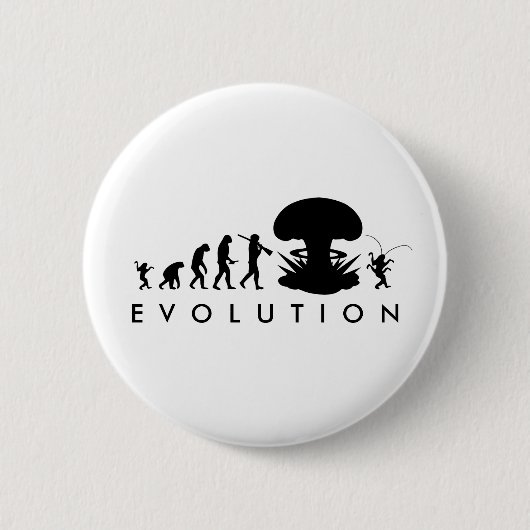 Evolution von Mensch und Kakerlake — Funny Evoluti Button (Vorderseite)