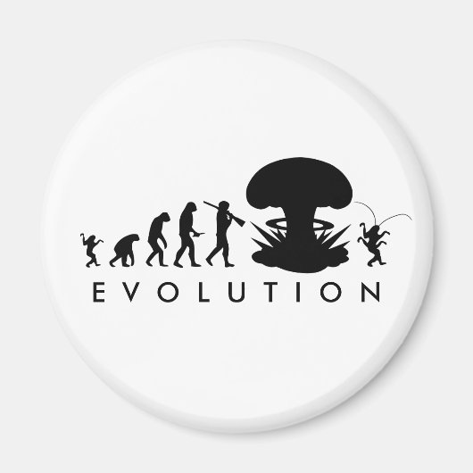 Evolution von Mensch und Kakerlake — Funny Evoluti Magnet (Vorne)