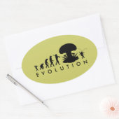 Evolution von Mensch und Kakerlake — Funny Evoluti Ovaler Aufkleber (Umschlag)