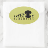 Evolution von Mensch und Kakerlake — Funny Evoluti Ovaler Aufkleber (Tasche)