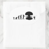 Evolution von Mensch und Kakerlake — Funny Evoluti Ovaler Aufkleber (Tasche)