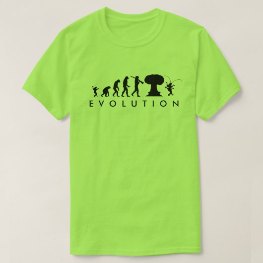 Evolution von Mensch und Kakerlake — Funny Evoluti T-Shirt (Design vorne)