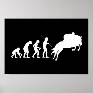 Evolution von Mensch zu Pferd Poster