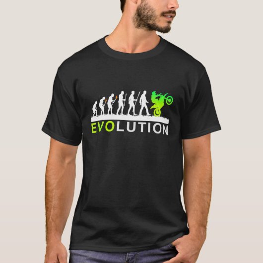 Evolution von Motocross Enduro Dirtbike MX Rider T-Shirt (Vorderseite)