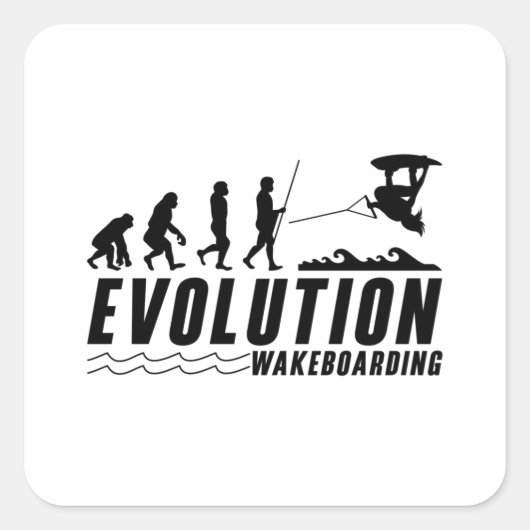 Evolution Wakeboard Weckte Wakeboarder Quadratischer Aufkleber (Vorderseite)
