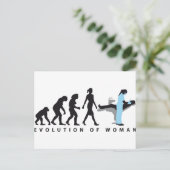 Evolution weiblicher Zahnärztin Postkarte (Stehend Vorderseite)