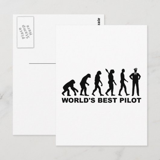 Evolution Weltester Pilot Postkarte (Vorne/Hinten)