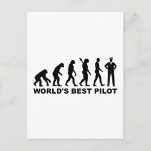 Evolution Weltester Pilot Postkarte