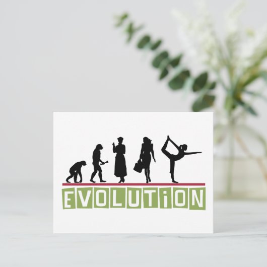 Evolution Yoga-Geschenk Postkarte (Stehend Vorderseite)