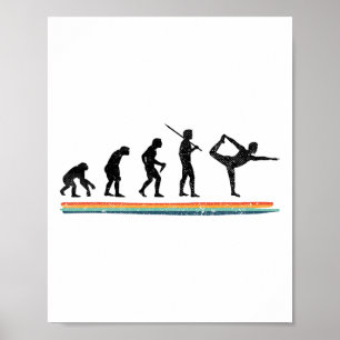 Evolution Yoga Lustig Vintage  Poster