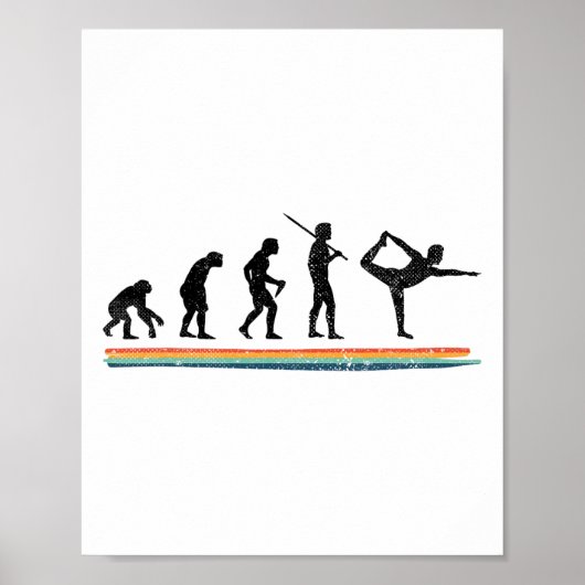 Evolution Yoga Lustig Vintage  Poster (Vorne)