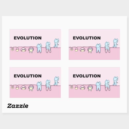 Evolution Zahnsticker Rechteckiger Aufkleber (Blatt)