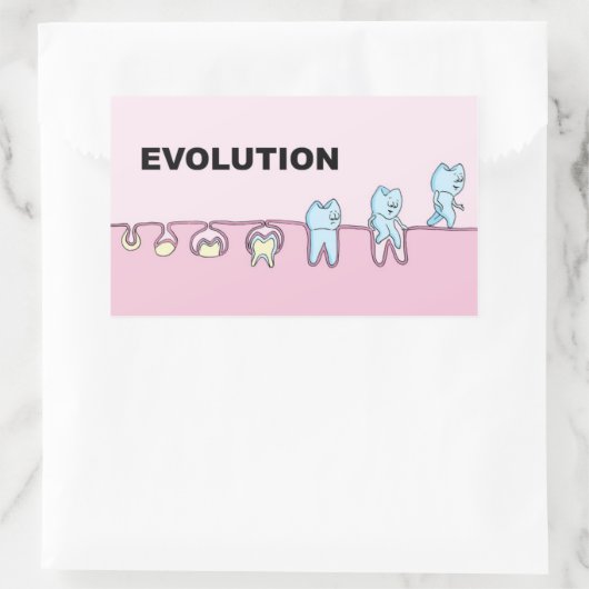 Evolution Zahnsticker Rechteckiger Aufkleber (Tasche)