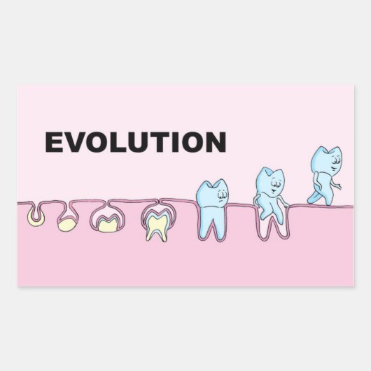 Evolution Zahnsticker Rechteckiger Aufkleber (Vorderseite)