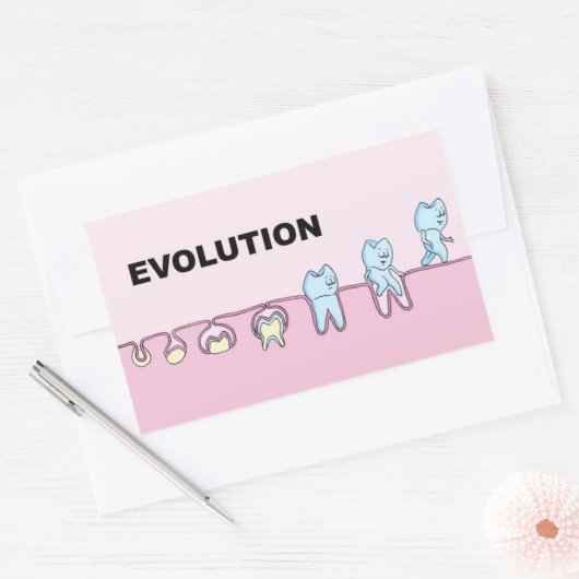 Evolution Zahnsticker Rechteckiger Aufkleber (Umschlag)