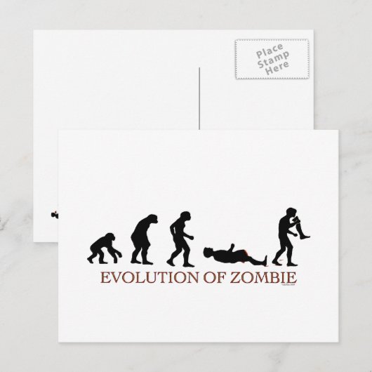 Evolution Zombie Postkarte (Vorne/Hinten)