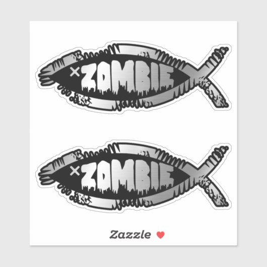 Evolution - Zombie x 2 Aufkleber (Blatt)