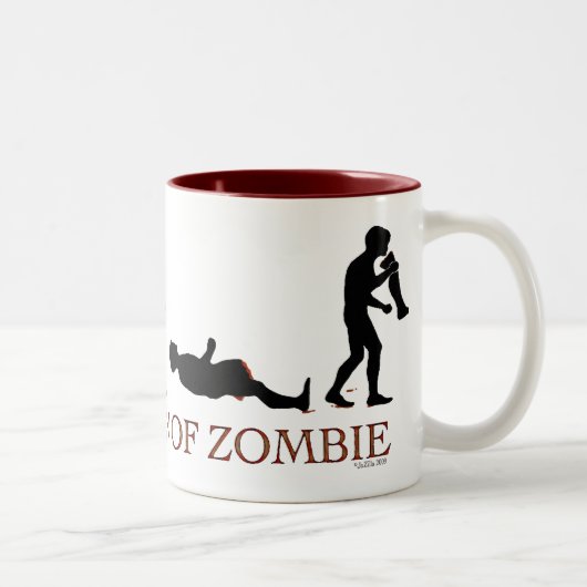 Evolution Zombie Zweifarbige Tasse (Rechts)