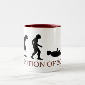 Evolution Zombie Zweifarbige Tasse (Mittel)