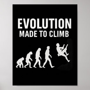 Evolution zum Klettern Kletterausrüstung Silhouett Poster