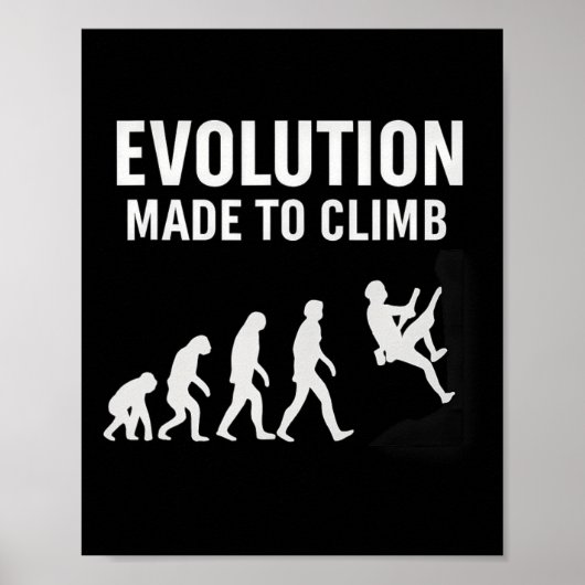 Evolution zum Klettern Kletterausrüstung Silhouett Poster (Vorne)