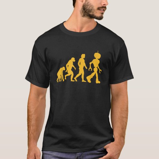 Evolution zum Roboter Lustiger Science-Nerd-Grafik T-Shirt (Vorderseite)