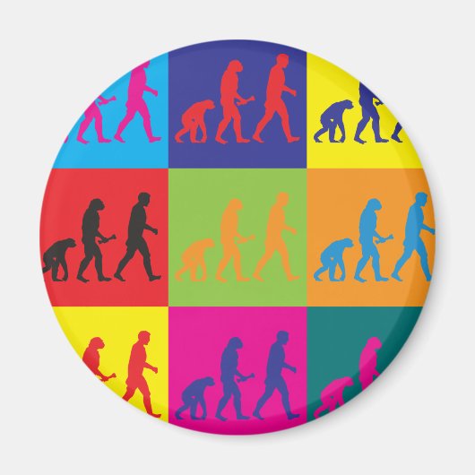 Evolutionäre Biologie Pop Kunst Magnet (Vorne)