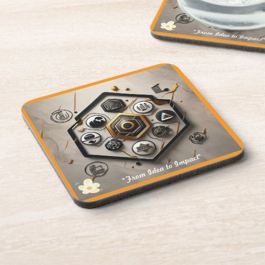 "Evolutionäre Tech-Designs" Getränkeuntersetzer (Linke Seite)