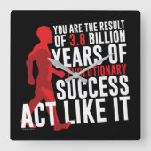 Evolutionärer Erfolg Quadratische Wanduhr (Vorderseite)