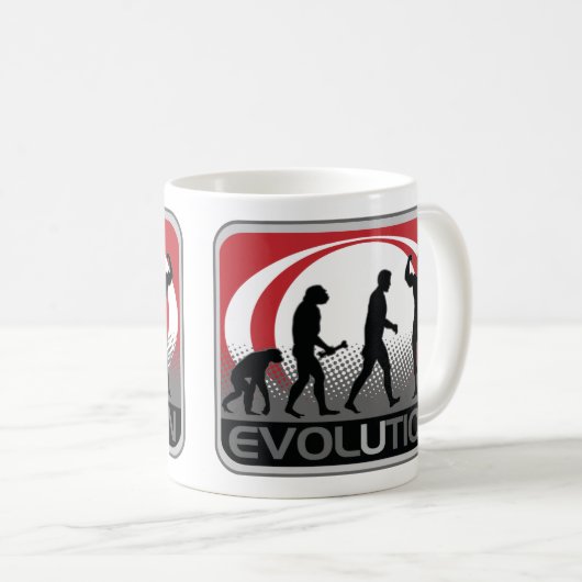 Evolutions-Bodybuilder Kaffeetasse (VorderseiteRechts)