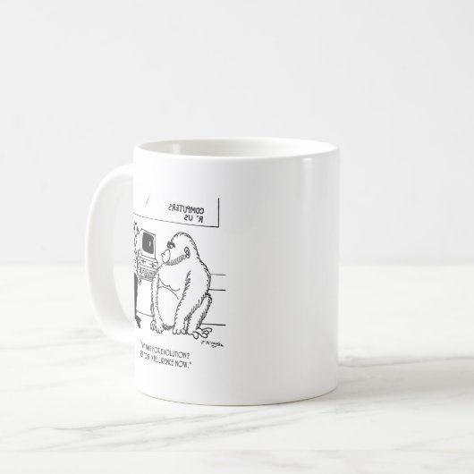 Evolutions-Cartoon 2839 Kaffeetasse (Vorderseite Links)