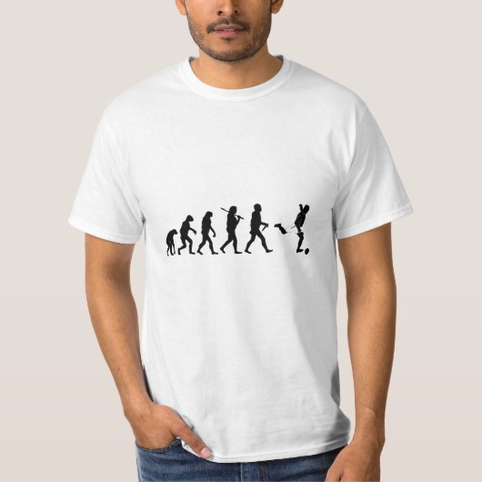 Evolutions-Fußball-lustiger T - Shirt (Vorderseite)