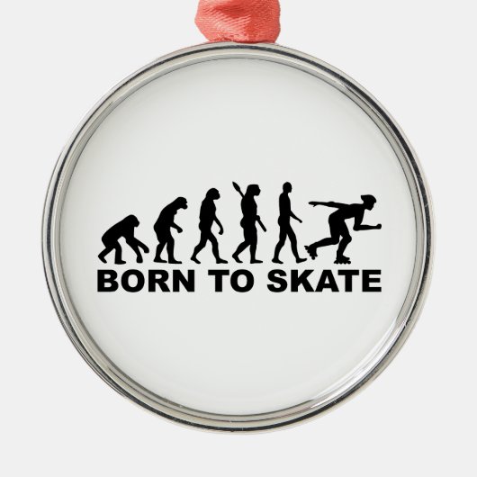 Evolutions-Inline-Skaten Silbernes Ornament (Vorne)