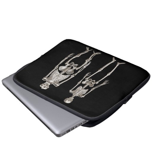 Evolutions-Mann-und Affen-Skelette Laptopschutzhülle (Vorne Knopf)