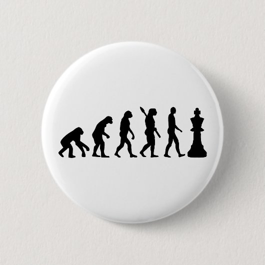 Evolutions-Schachkönig Button (Vorderseite)
