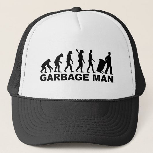 Evolutionsabfallmann Truckerkappe (Vorderseite)