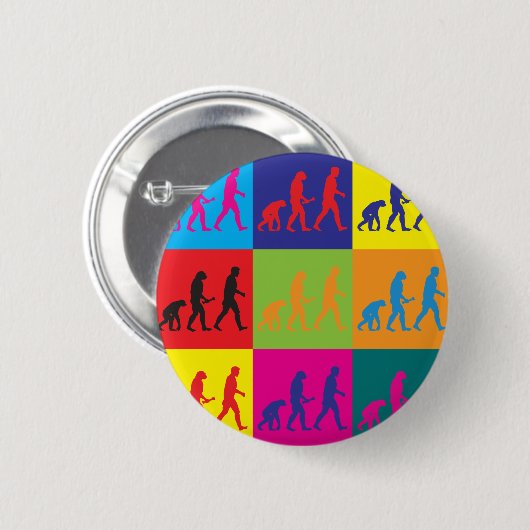 Evolutionsbiologie-Pop-Kunst Button (Vorne & Hinten)