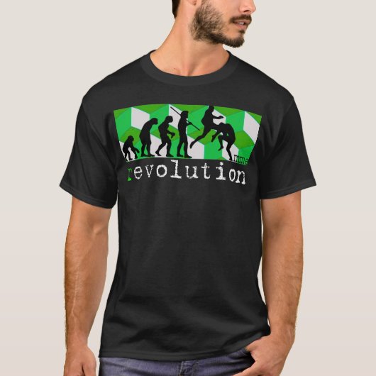 Evolutionsdiagrammgrün-Würfel-T - Shirt der Mixed (Vorderseite)