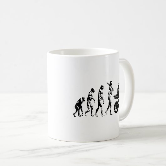 Evolutionsfahrrad Kaffeetasse (VorderseiteRechts)