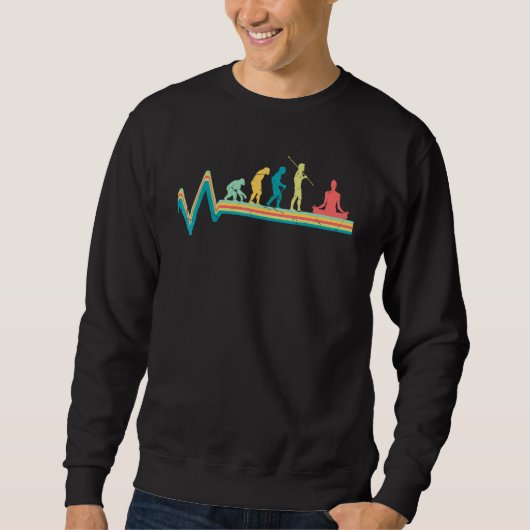 Evolutionsgrafik Meditierende Meditation Yin Yang  Sweatshirt (Vorderseite)