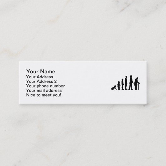 Evolutionsgroßvater Mini Visitenkarte (Vorderseite)