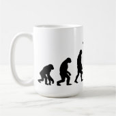 Evolutionsironie Silhouette Kaffeetasse (Links)