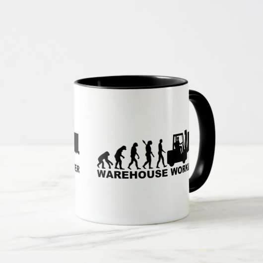 Evolutionslagerarbeitskraft Tasse (VorderseiteRechts)