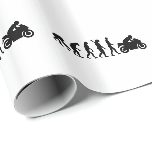 Evolutionsmotorrad Geschenkpapier (Rolleneckpunkt)