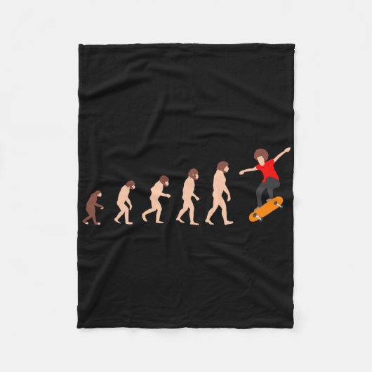 Evolutionstheorie Skateboarding Lustig Fleecedecke (Vorderseite)