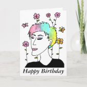 Evolve Art Birthday Karte (Vorderseite)