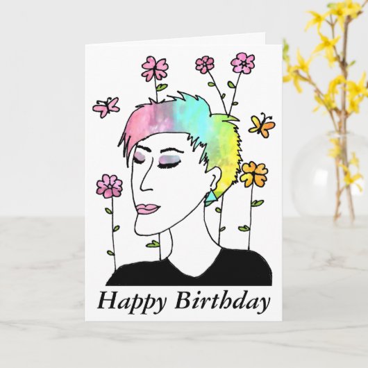 Evolve Art Birthday Karte (Gelbe Blume)